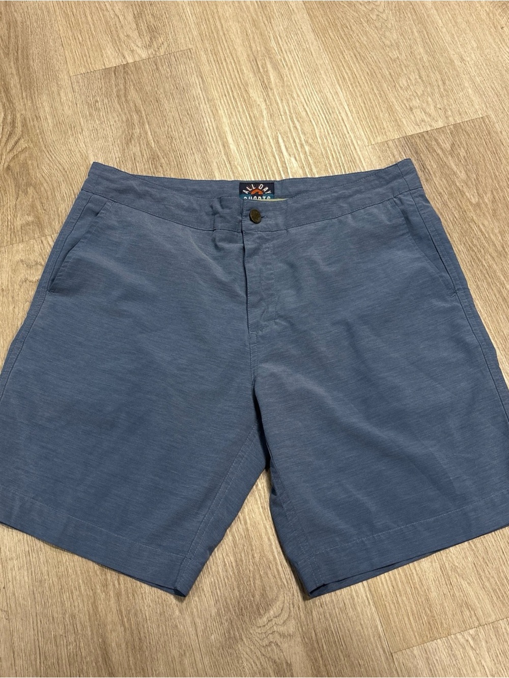 Faherty All Day Shorts Mens 34 Blue Chino Drawstring Stretch Travel 9 Inseam